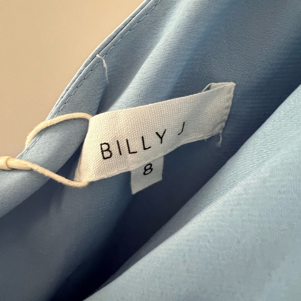BILLY J Blue Ruched One Shoulder Gown - Picture 3 of 7